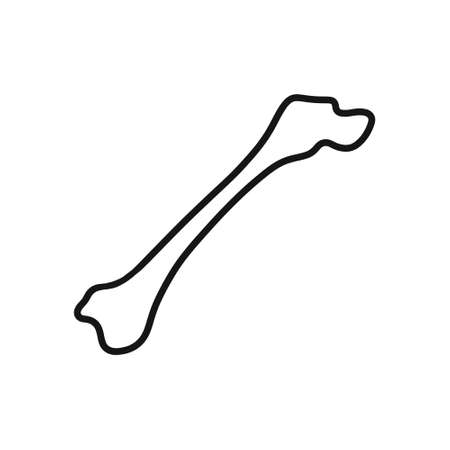 bone doodle icon, vector line illustrationのイラスト素材
