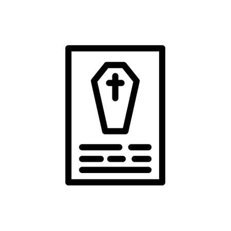 death certificate line icon, vector simple illustrationのイラスト素材