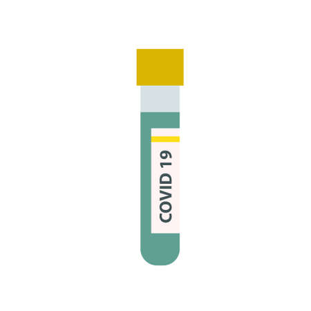 test tube flat icon, vector color illustration