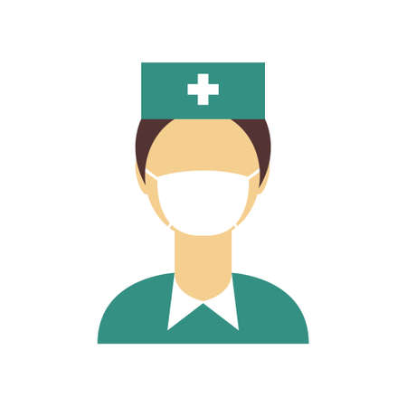 doctor, nurse icon, vector color illustrationのイラスト素材