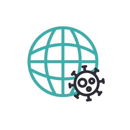 global pandemic alert line icon, vector simple illustrationのイラスト素材