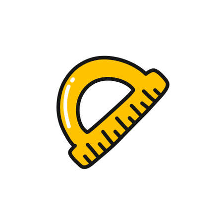 ruler doodle icon, vector color illustration