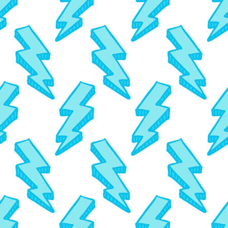 lightning seamless doodle pattern color illustrationのイラスト素材