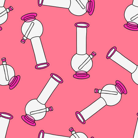 bong for smoking seamless doodle pattern color illustration