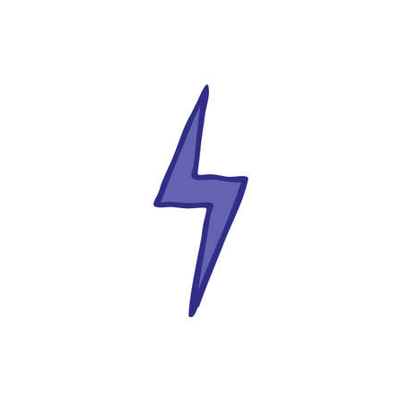 lightning doodle color icon color illustrationのイラスト素材
