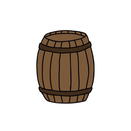 barrel doodle color icon color illustrationのイラスト素材
