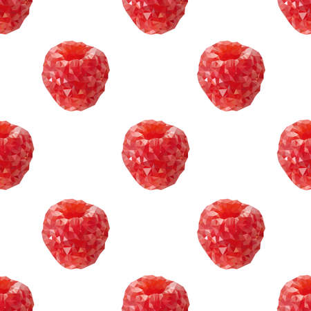 polygonal raspberry seamless pattern color illustrationのイラスト素材