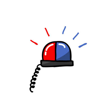 police signal doodle icon color illustrationのイラスト素材