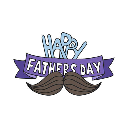 fathers day doodle illustration color illustrationのイラスト素材