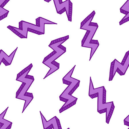 lightning seamless doodle pattern color illustrationのイラスト素材