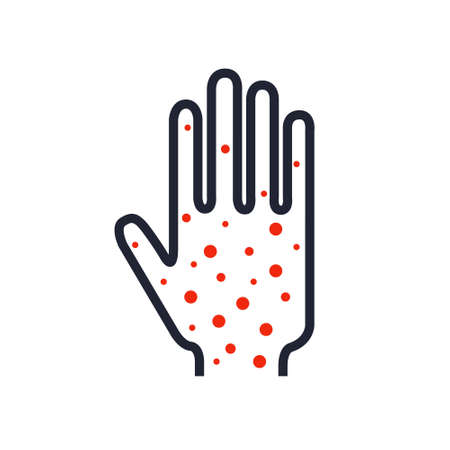 chickenpox line icon vector color illustrationのイラスト素材