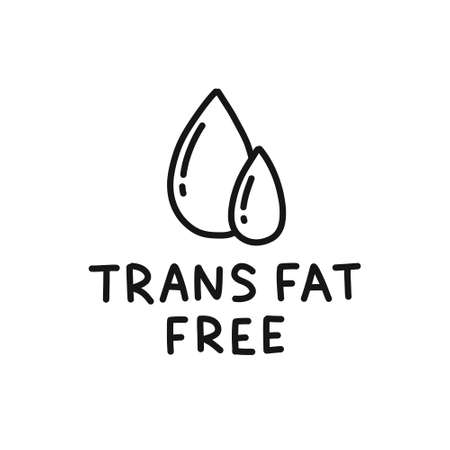 trans fat free symbol doodle icon, vector line illustrationのイラスト素材