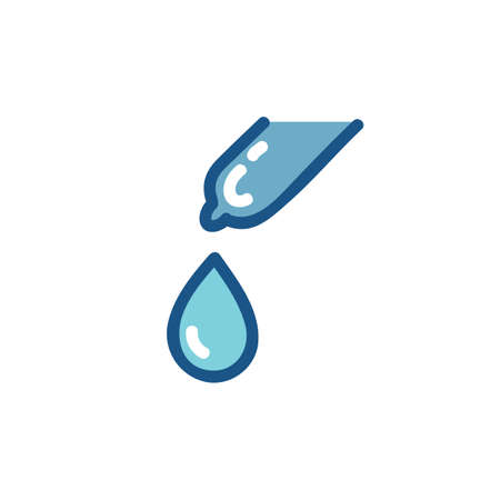 eye drops doodle icon, vector color illustrationのイラスト素材