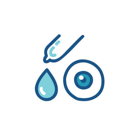 eye drops doodle icon, vector color illustrationのイラスト素材