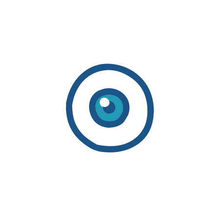 eyeball doodle vector icon, vector color illustrationのイラスト素材