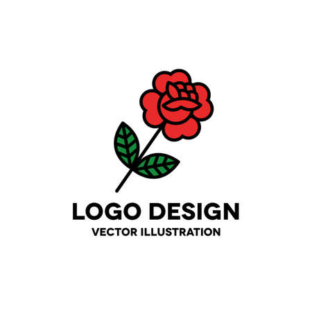 rose flower vector icon, vector color illustrationのイラスト素材