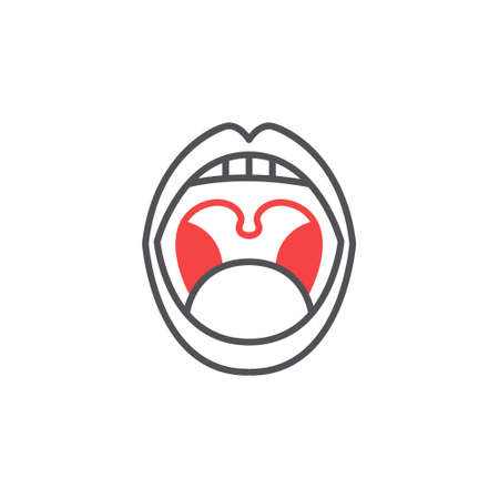 laryngitis line icon, vector simple illustration