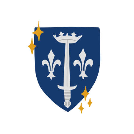 coat of arms of Joan of Arc doodle icon, vector color illustrationのイラスト素材