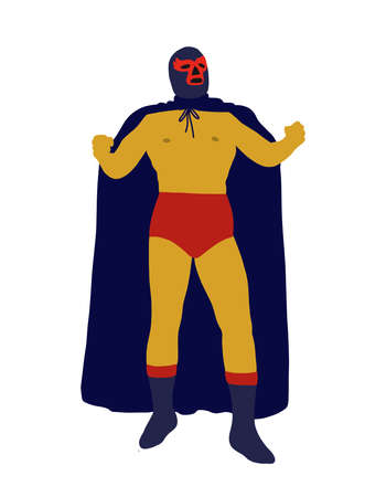 luchador mexican wrestler doodle icon, vector color illustrationのイラスト素材