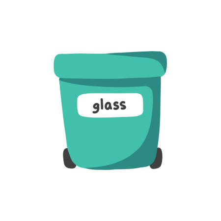 recycling glass bin doodle icon, vector color illustrationのイラスト素材