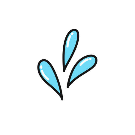 water drops doodle icon, vector color illustrationのイラスト素材