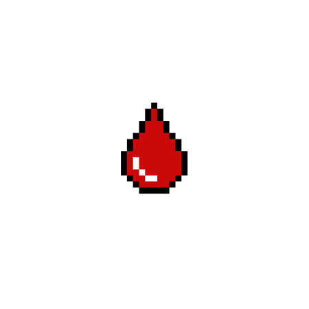 blood droop pixel art icon, pixel color illustrationの写真素材