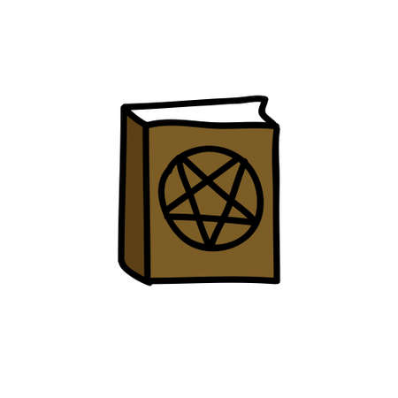 pentagram book doodle icon, vector color illustrationのイラスト素材
