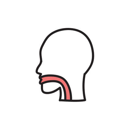 throat doodle icon, vector color illustrationのイラスト素材