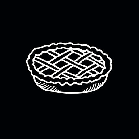 pie doodle icon, vector color illustrationのイラスト素材