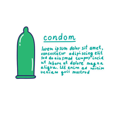 condom doodle icon, vector color illustrationのイラスト素材