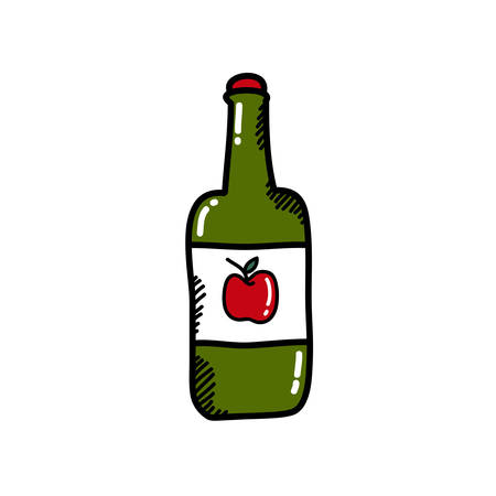 apple cider doodle icon, vector color illustrationのイラスト素材