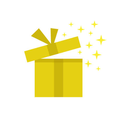 gift box flat icon, vector color illustrationのイラスト素材