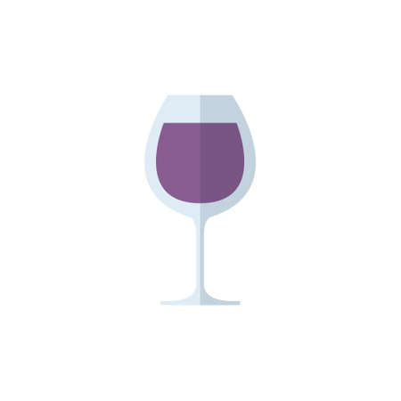 glass of wine flat icon, vector color illustrationのイラスト素材