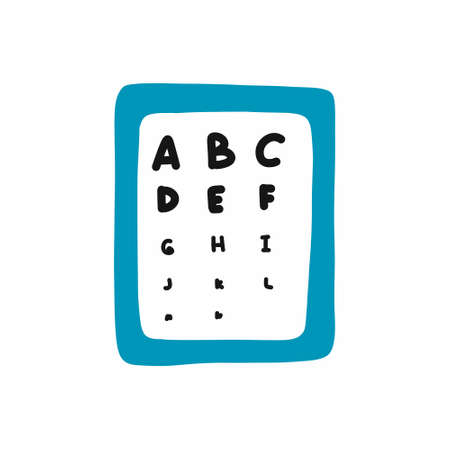 vision test doodle icon, vector color illustrationのイラスト素材