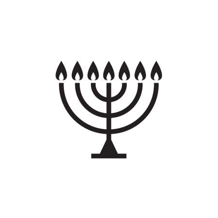 menorah flat icon, vector color illustrationのイラスト素材