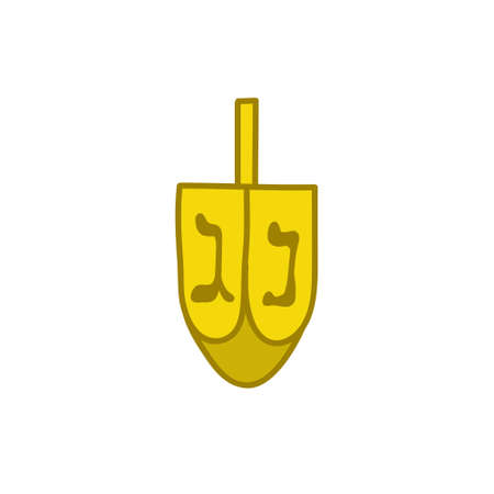 hanukkah dreidel doodle icon, vector line illustrationのイラスト素材