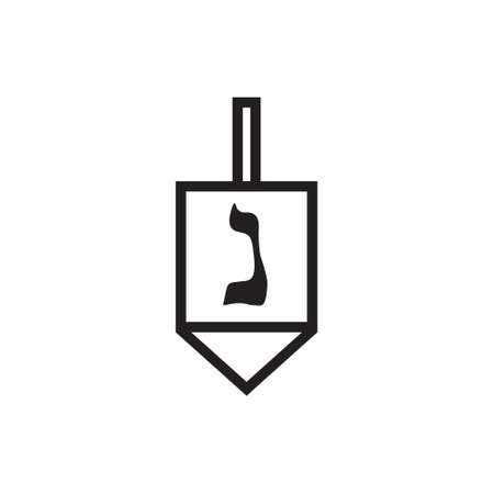 hanukkah dreidel icon, vector line illustrationのイラスト素材
