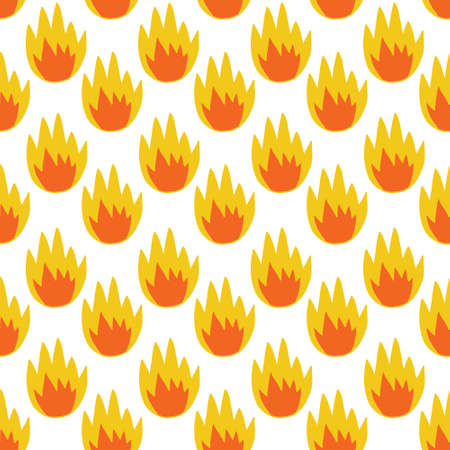 fire seamless doodle pattern, vector color illustrationのイラスト素材