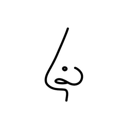 nose piercing doodle icon, vector line illustrationのイラスト素材
