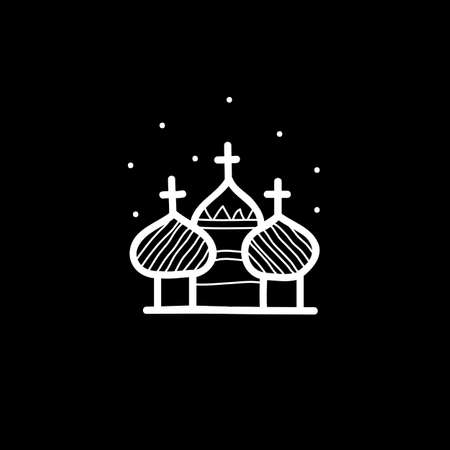 Moscow Kremlin doodle illustration, vector color illistrationのイラスト素材