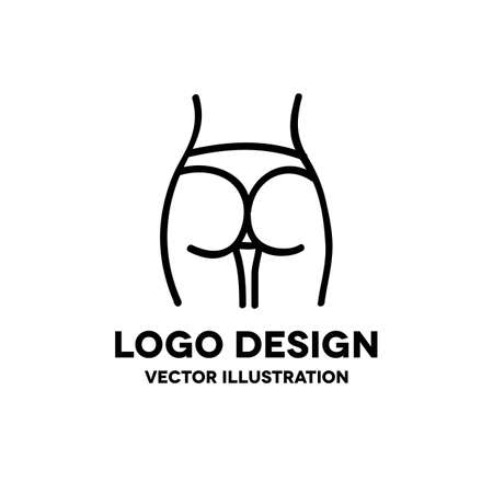 female hips and waist doodle icon, vector color illistrationのイラスト素材