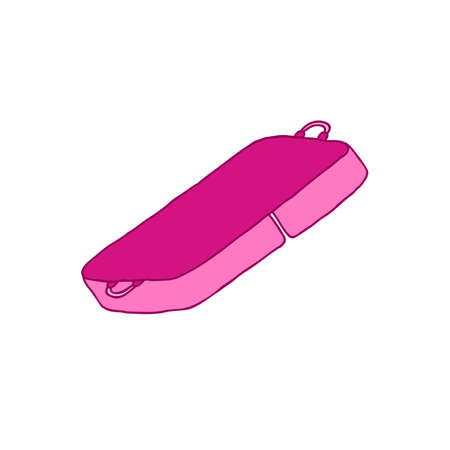 bouldering mat, crash pad for climbers doodle icon, vector color illistrationのイラスト素材