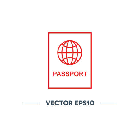 passport vector line icon, vector color illistrationのイラスト素材