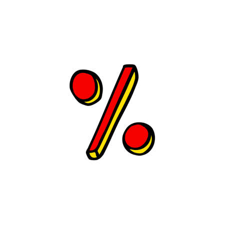 percent sign doodle icon, vector color illistrationのイラスト素材