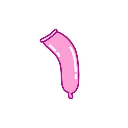 condom doodle color icon, vector color illistrationのイラスト素材