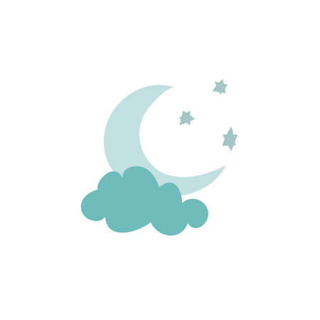 moon and stars icon, vector color illistrationのイラスト素材