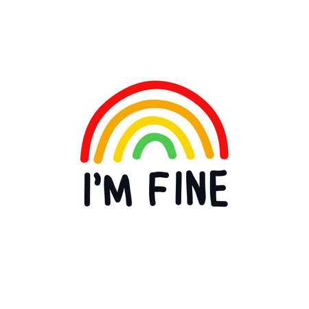 im fine doodle icon, vector color illustrationのイラスト素材