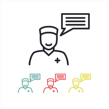 doctor line icon, vector simple illustrationのイラスト素材