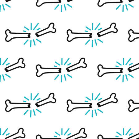 broken bone doodle pattern, vector illustrationのイラスト素材