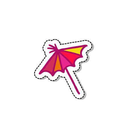 cocktail umbrella doodle icon, vector color illustrationのイラスト素材